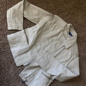 White Faux Leather Jacket